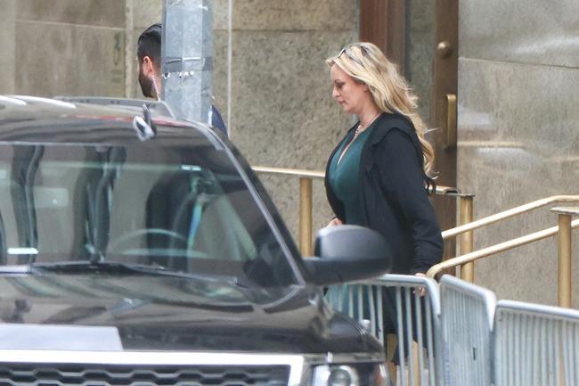 Stormy Daniels leaves Manhattan Criminal Court after testifying at former US President Donald Trump's trial, in which she is a central figure