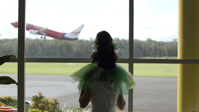 A Virgin Australia Boeing 737-800 takes off from Ballina Airport. The airline came within weeks of collapse. Picture: Jay Cronan