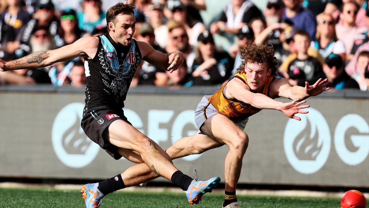 Jeremy Finlayson booted four first-term goals against the Hawks. Picture: James Elsby/AFL Photos