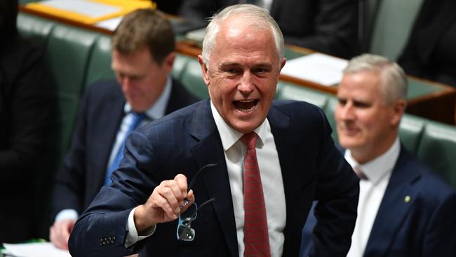 Prime Minister Malcolm Turnbull during Question Time in the House of Representatives at Parliament House yesterday.