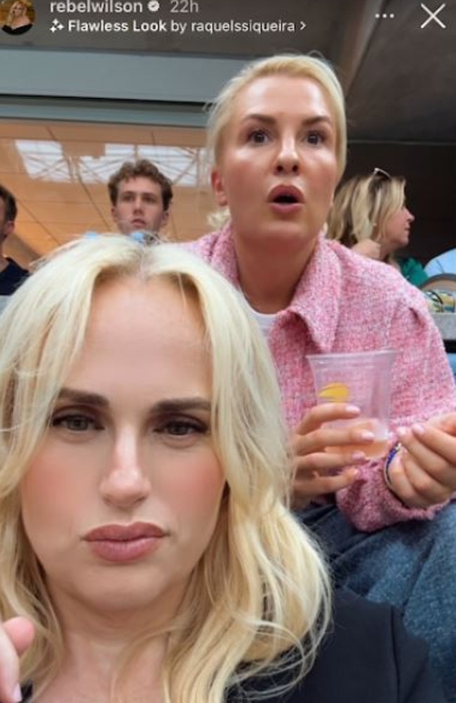 Rebel Wilson and partner Ramona Agruma attending the US Open over the weekend. Picture: Instagram