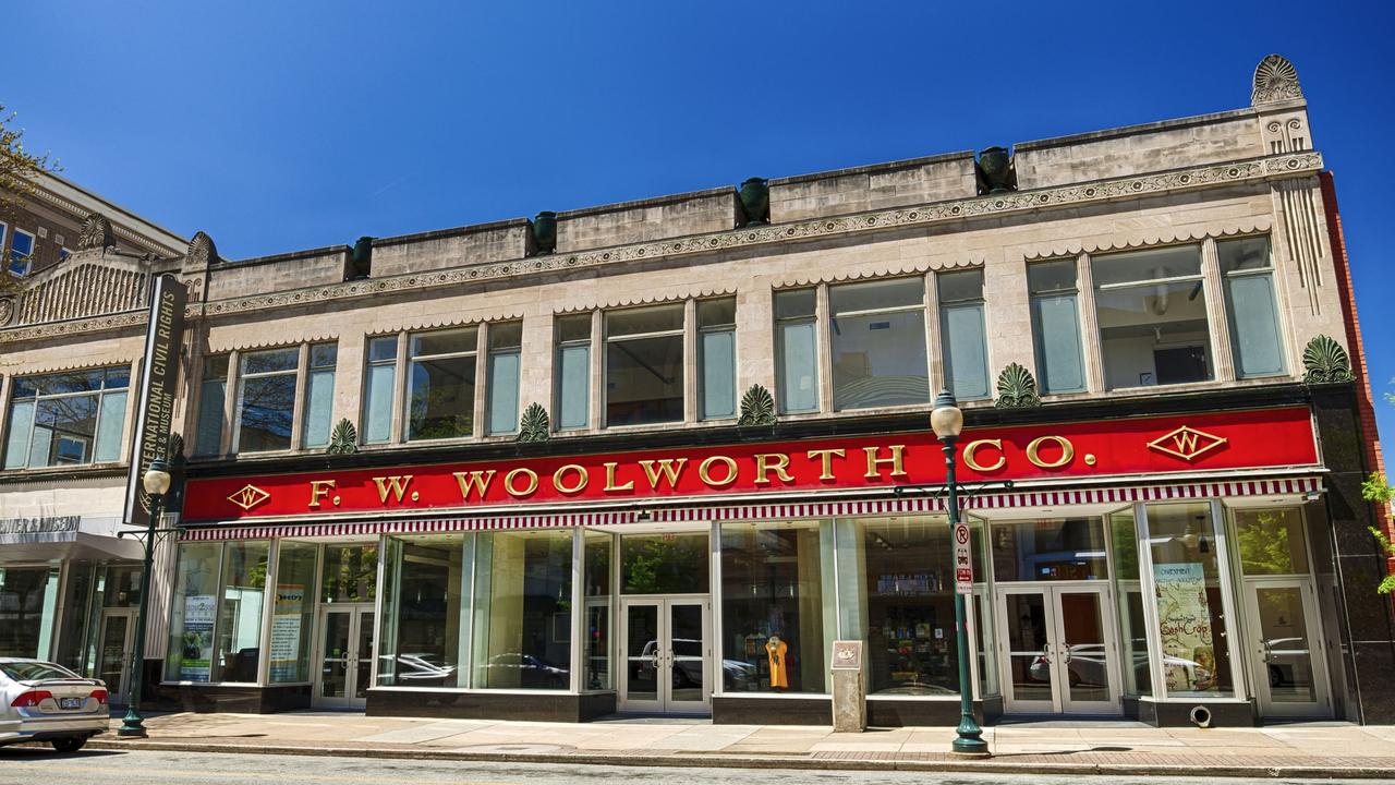 Woolworth stores – no connection to Australian stores – were once all over the US. This one, in Greensboro, North Carolina, was the site of a famous sit-in in 1960 that led to the store removing its policy of racial segregation. It is now preserved as the International Civil Rights Centre and Museum.