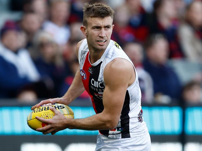 MELBOURNE, AUSTRALIA - MAY 26: Dougal Howard of the Saints in action during the 2024 AFL Round 11 match between Narrm (Melbourne) and Euro-Yroke (St Kilda) at The Melbourne Cricket Ground on May 26, 2024 in Melbourne, Australia. (Photo by Michael Willson/AFL Photos via Getty Images)