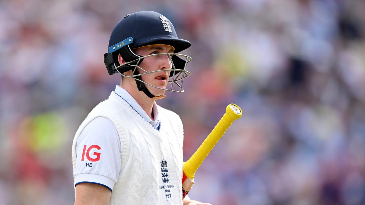 Harry Brook was moved up the order for England, but was dismissed cheaply. Picture: Getty