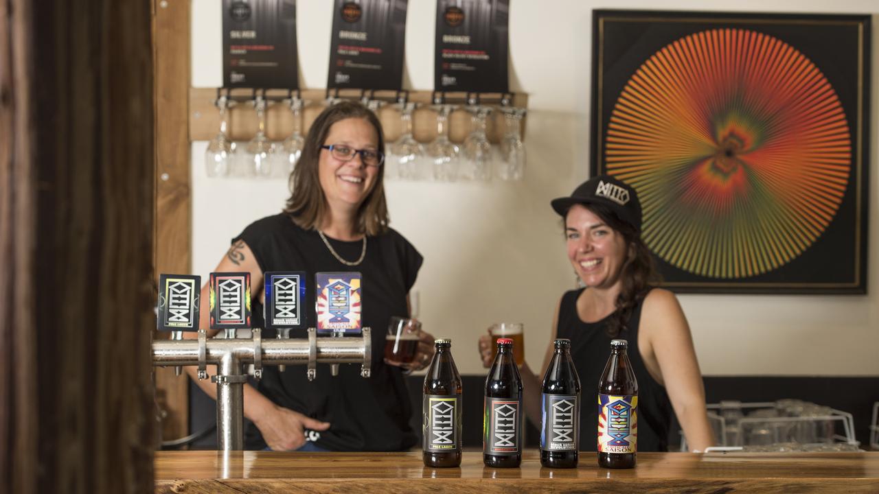 Jen and Chris behind the bar. Picture: Zoe Phillips