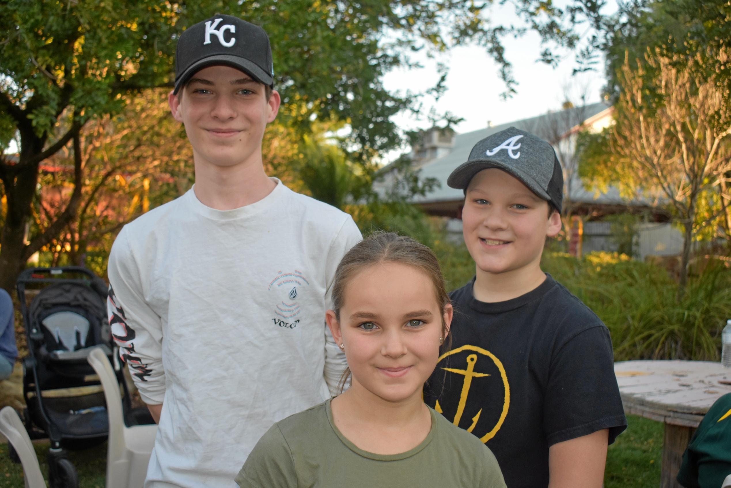 Cody, Asher and sister Indianah Corkett. Picture: Ellen Ransley