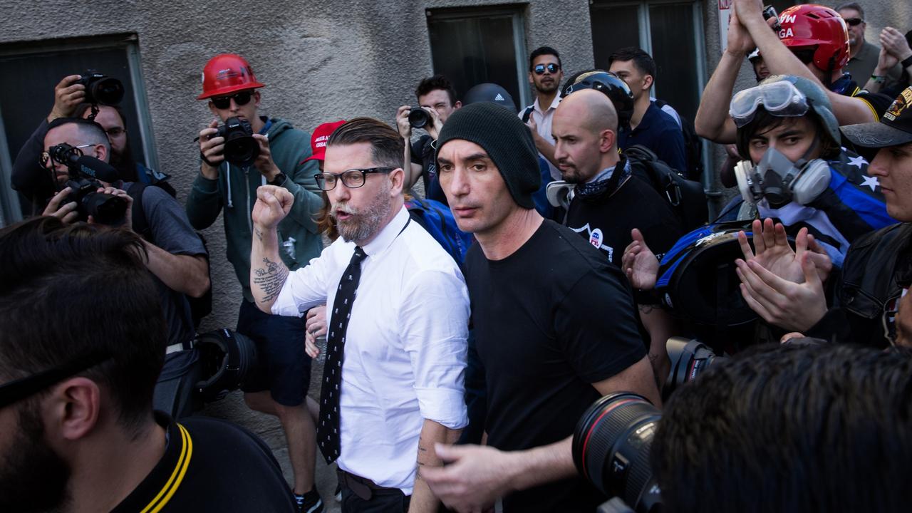 Gavin McInnes, who has described The Proud Boys as a ‘gang’, has encouraged members to use violence against ‘enemies’. Picture: Philip Pacheco/Anadolu Agency/Getty Images