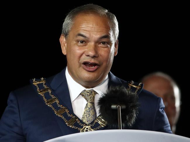 Gold Coast Mayor Tom Tate gives his speech. Picture: Getty