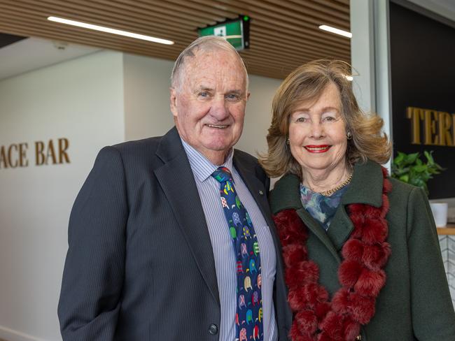 Retiring trainer Peter Jolly and wife Helen. Picture: Makoto Kaneko