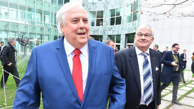 Clive Palmer after announcing his United Australia Party with new recruit Brian Burston. Picture: AAP