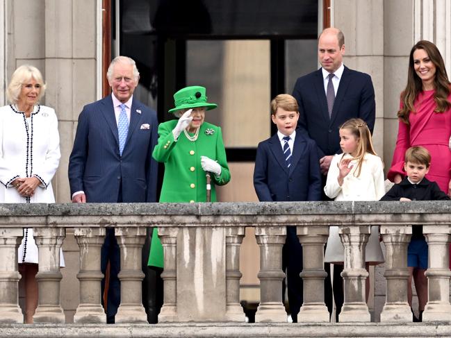 The Queen surprised crowds with her appearance on the balcony of Buckingham Palace. Picture: Getty Images