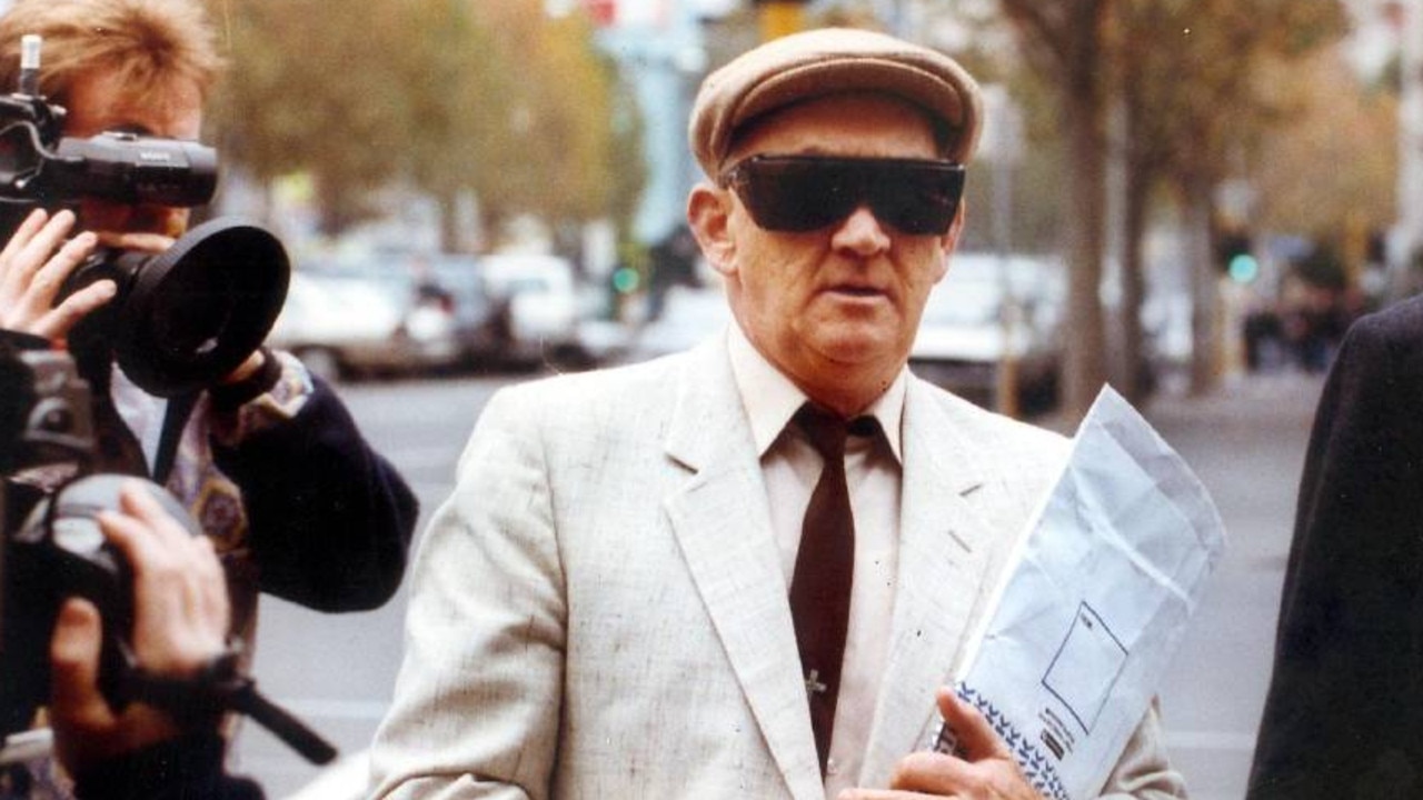 Paedophile Gerald Ridsdale outside court on August 15, 1993. His victims now can’t show their faces in the media under a new law.