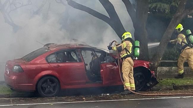 The scene of the crash in Cammeray. Picture: Len Walker