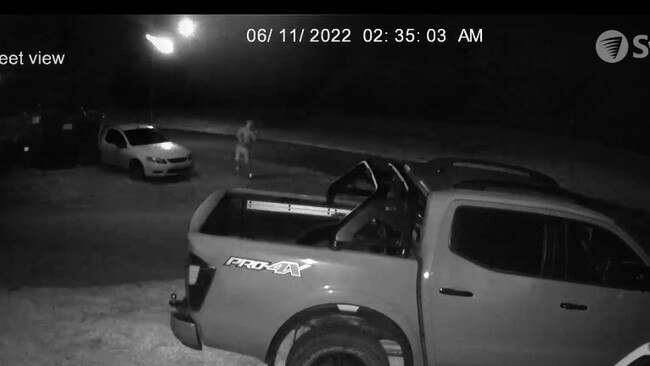 CCTV of a person wanted for questioning after a molotov cocktail was thrown into the window of a home on Tamar Way, Muswellbrook on November 6, 2022. Vision released on January 23, 2023. Picture: NSW Police.