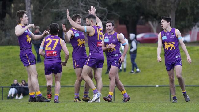 Collegians celebrates a goal. Picture: Valeriu Campan