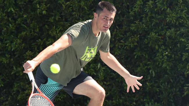 Bernard Tomic says his run to the Australian Open main draw back in January inspired him to give it one last crack: “I was probably ready to stop (before that). I don’t need money any more. But I started winning matches. I got a bit of fire going into me.” Picture: Glenn Hampson