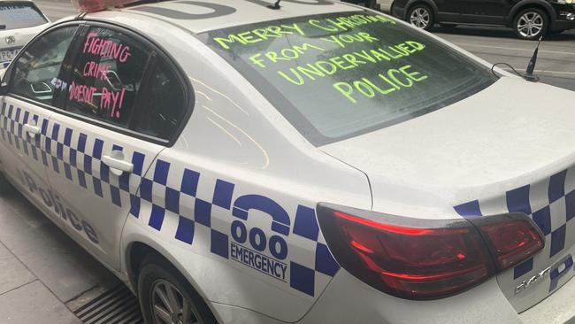 Police began industrial action on December 16, 2020, after unsuccessful attempts to resolve a pay war with the state government Picture: Monique Hoare