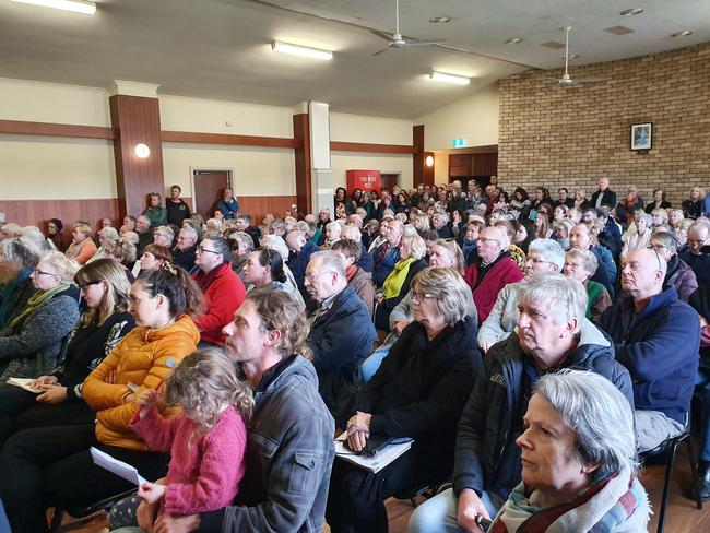 Hundreds crammed into a Buruli Ulcer meeting in Rye.