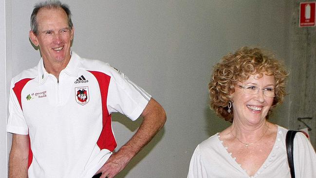 Wayne Bennett with wife Trish during the master coach’s time at St George Illawarra