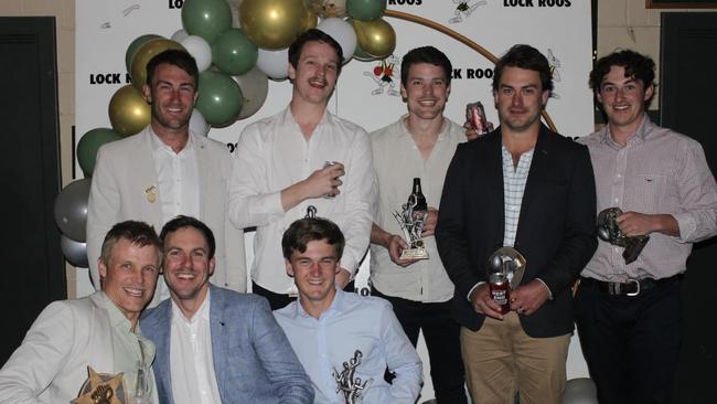 Ty George (back left) player-coached the Lock Roos with aplomb, winning his club's best and fairest and taking home the league's top honour, too. Picture: Lock Roos