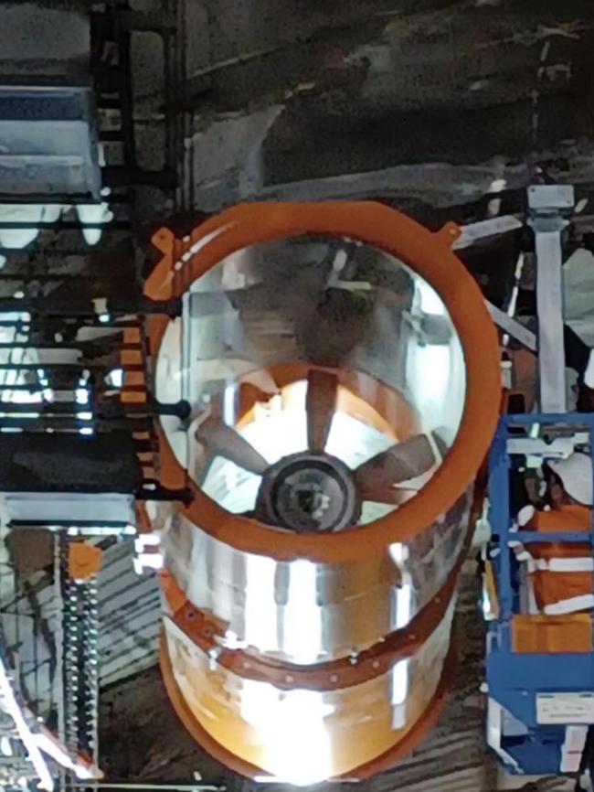 Giant fans – 23 in total – are being installed as part of an upgrade to the fire suppression system in the Heysen Tunnels. Picture: Dan Cregan / Facebook