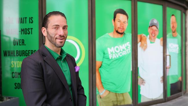 Wahlburgers Australia CEO SAM MUSTACA at the site of the first Wahlburgers Restaurant location at Circular Quay. Photo by Christopher Khoury