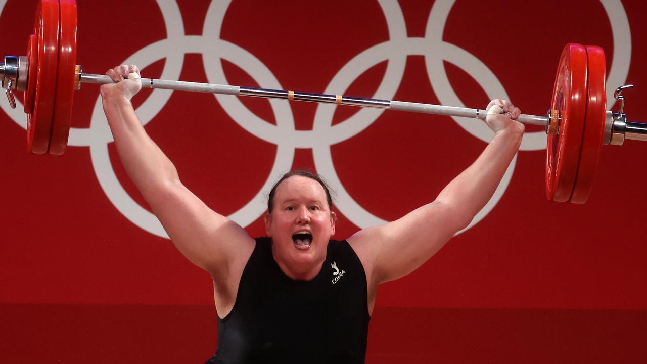 Laurel Hubbard of New Zealand in the Weightlifting at the Tokyo Olympics. Picture: Getty Images