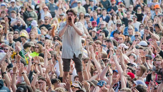 Music fans voice their approval at Splendour in the Grass 2022. Picture: Ian Laidlaw