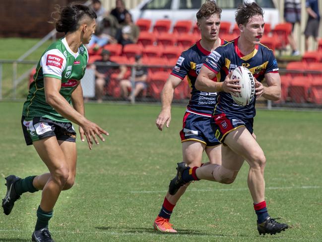 Bud Smith for Clydesdales. Western Clydesdales vs Ipswich Jets. Mal Meninga Cup. Sunday, March 6, 2022. Picture: Nev Madsen.