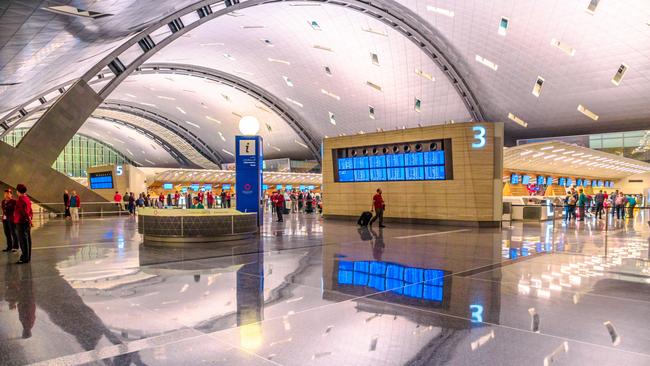 The new and modern Hamad International Airport in Doha, Qatar.