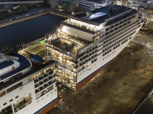 Lengthening process of Silversea's Silver Spirit begins. Picture: Silversea