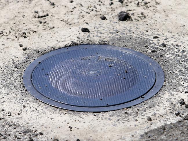 One of the new in-ground parking sensors in Montpelier Retreat, Battery Point. Picture: MATT THOMPSON