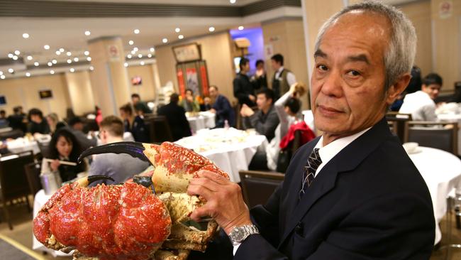 A king crab being served to one of Golden Century’s more affluent diners. Picture: Bill Hearne