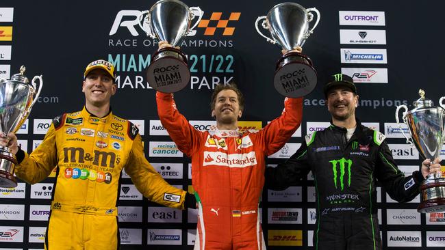 Sebastian Vettel won the 2017 Nations Cup for Germany, beating Kurt and Kyle Busch.