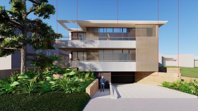 Plans for the six senior housing dwellings also includes a basement level of parking with 12 spaces, two for each residence. Picture: PopovBass Architects