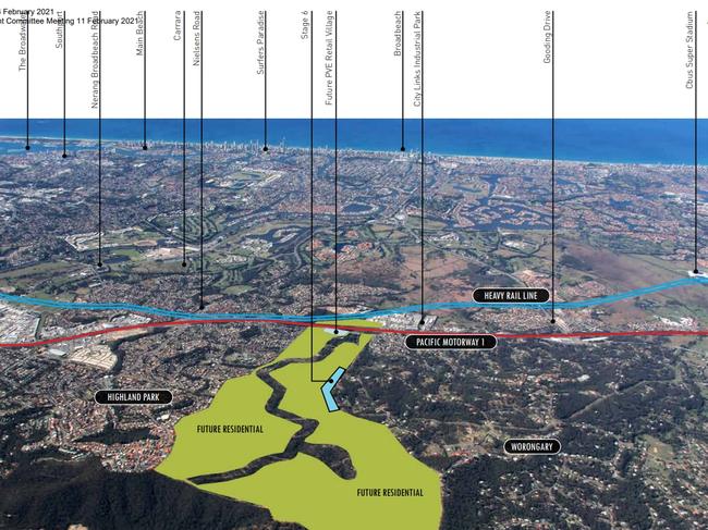 The suburbs and roads around the Gold Coast's newest suburb - Pacific View estate at Worongary.