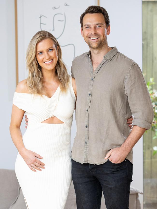 Kate Freebairn with partner Nick Fahey. Picture: Mark Stewart