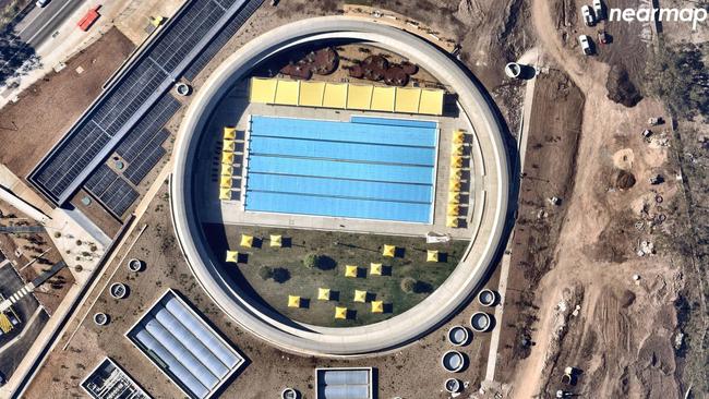 The pool in August, a month shy of its opening. Picture: Nearmap