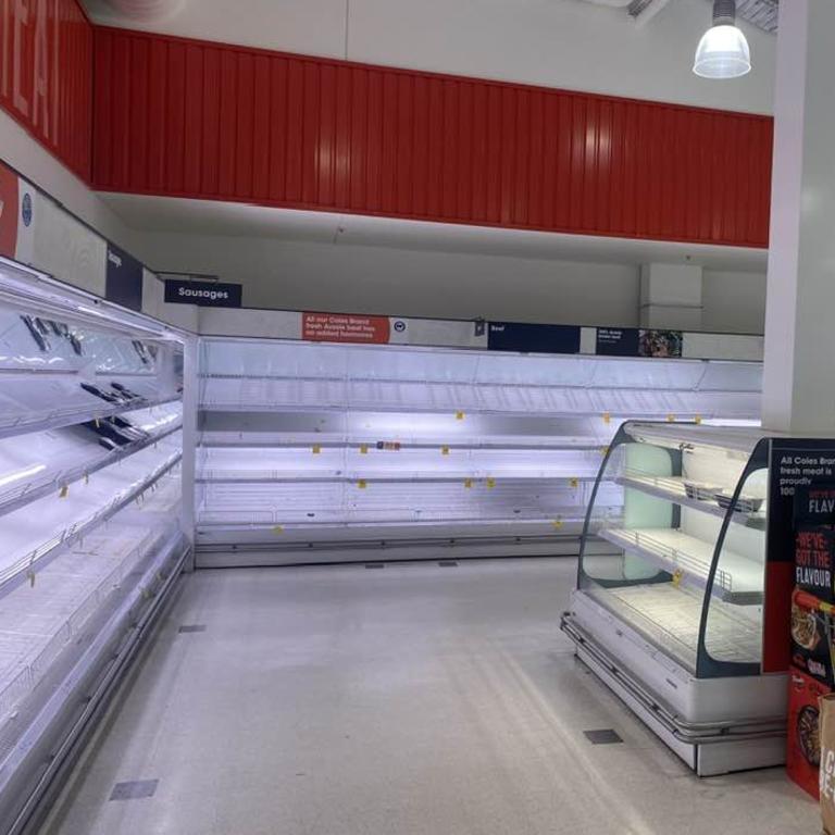 Aussies have been sharing imagery of their local supermarkets without basic items. Photo: Facebook