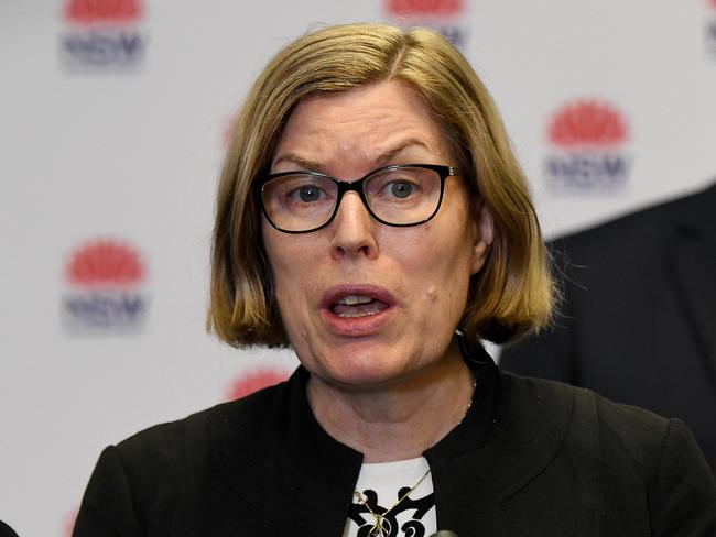 SYDNEY, AUSTRALIA - NCA NewsWire Photos DECEMBER, 16, 2020: NSW Chief Health Officer Dr Kerry Chant (left) and NSW Minister for Health Brad Hazzard speak to the media during a press conference in Sydney. NSW has recorded one new case of locally acquired COVID-19, after a 45-year-old man, who drives vans carrying international aircrew to and from the airport, tested positive to the virus yesterday. Picture: NCA NewsWire/Bianca De Marchi