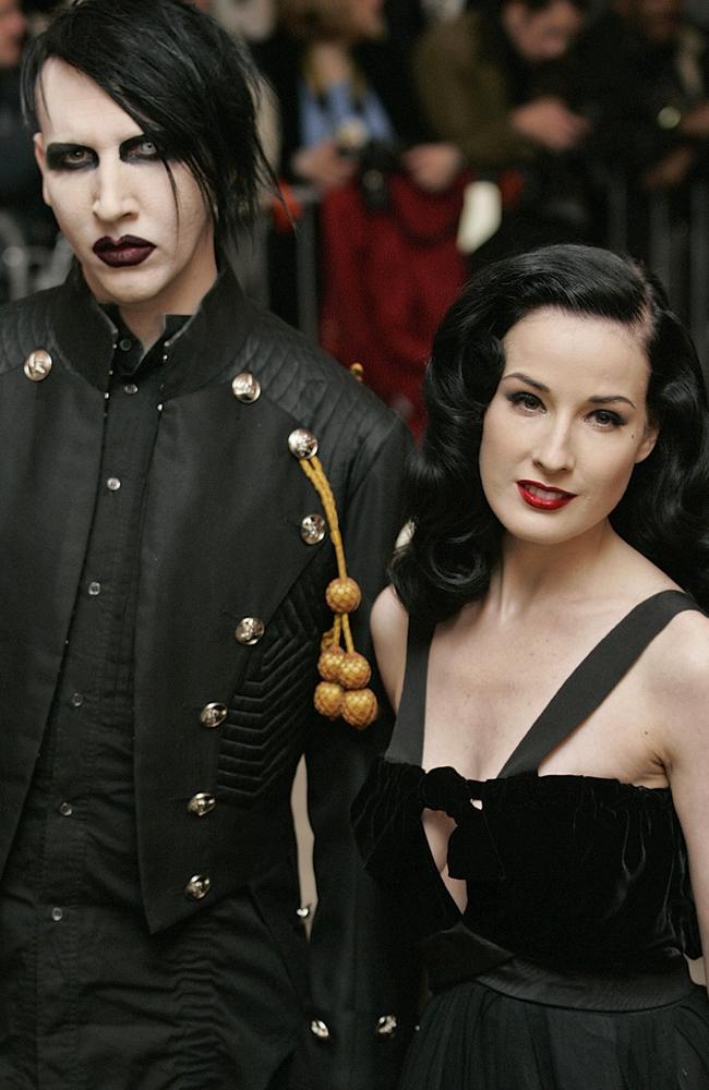 Marilyn Manson and ex-wife Dita von Teese at the Met Gala in 2005. Picture: Getty Images