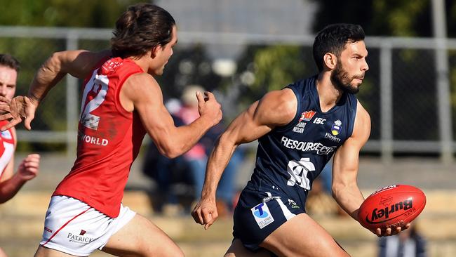 The Panthers’ Matthew Rankine runs down the wing against North Adelaide. Picture: Tom Huntley