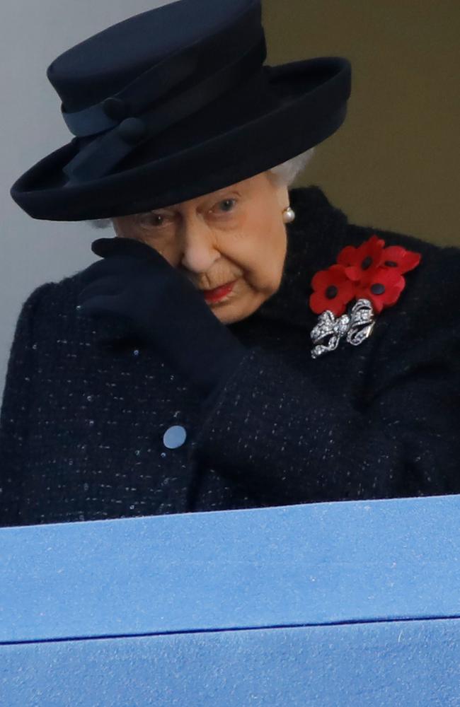 The Queen shed a tear earlier this month at Remembrance services. Picture: Tolga Akmen/AFP