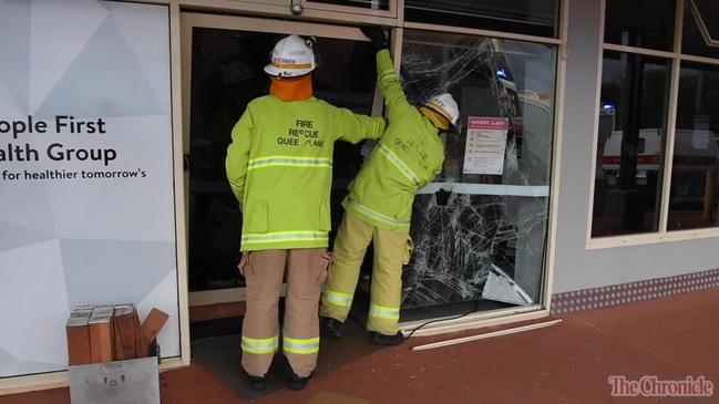 Car driven into building