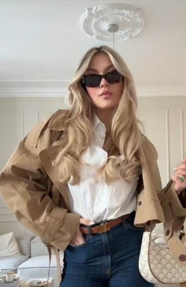 The modern take on a staple wardrobe item is very popular – with some brand’s selling the item for as much as $4000. Picture: TikTok/@paulinakurka12