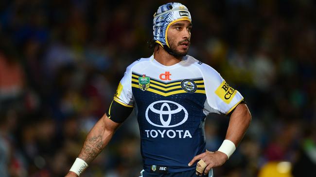 North Queensland Cowboys against South Sydney Rabbitohs NRL game at 1300SMILES Stadium. Cowboys Johnathan Thurston. Picture: Evan Morgan