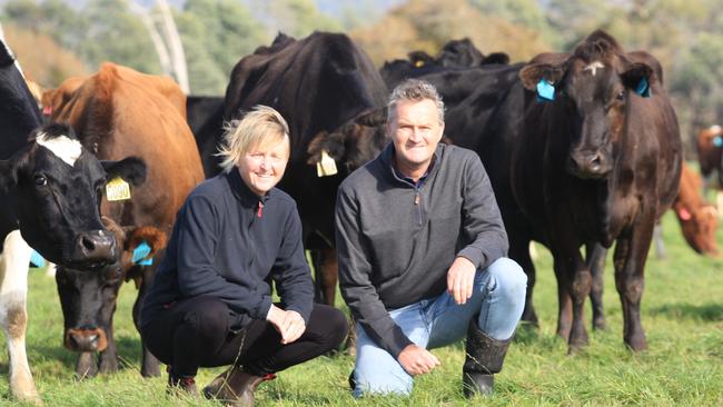 Dairy Business of the Year award winners Kim and Grant Archer.