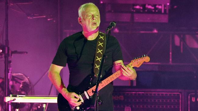 David Gilmour plays his ‘Black Strat’ at a 2016 concert in Pompeii, Italy. Picture: AP