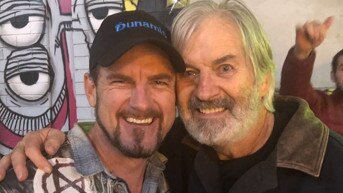 Director Mack Lindon with actor John Jarratt.