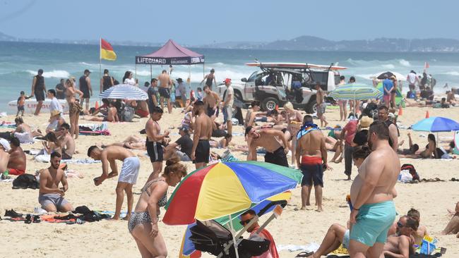 Surfers Paradise beach in better times. Picture: Lawrence Pinder.